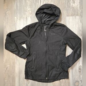 O'Neil womens Small black hyperdry hooded rain coat full zip